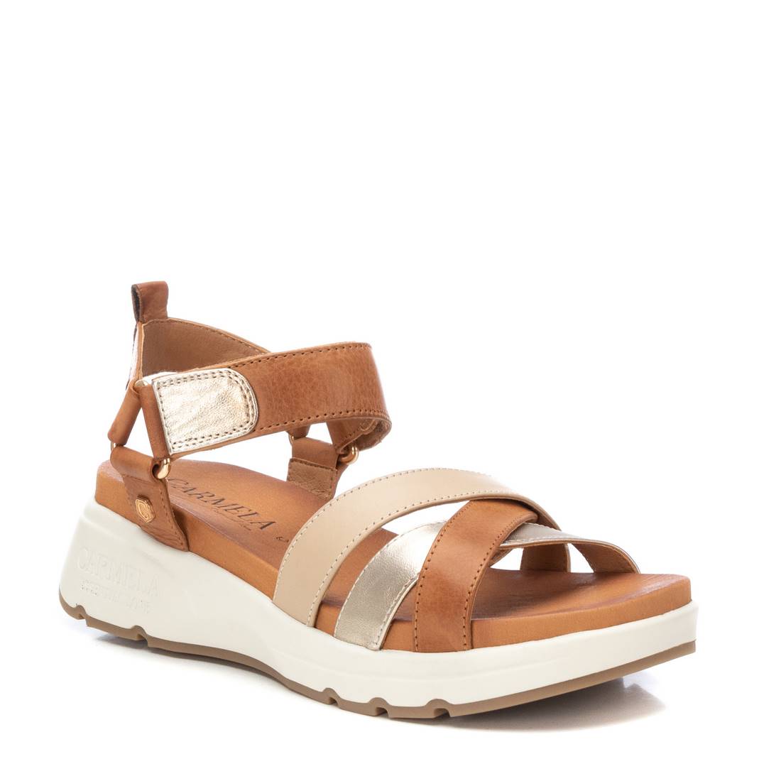 Carmela 16148004 sandale cuir marron talon plat