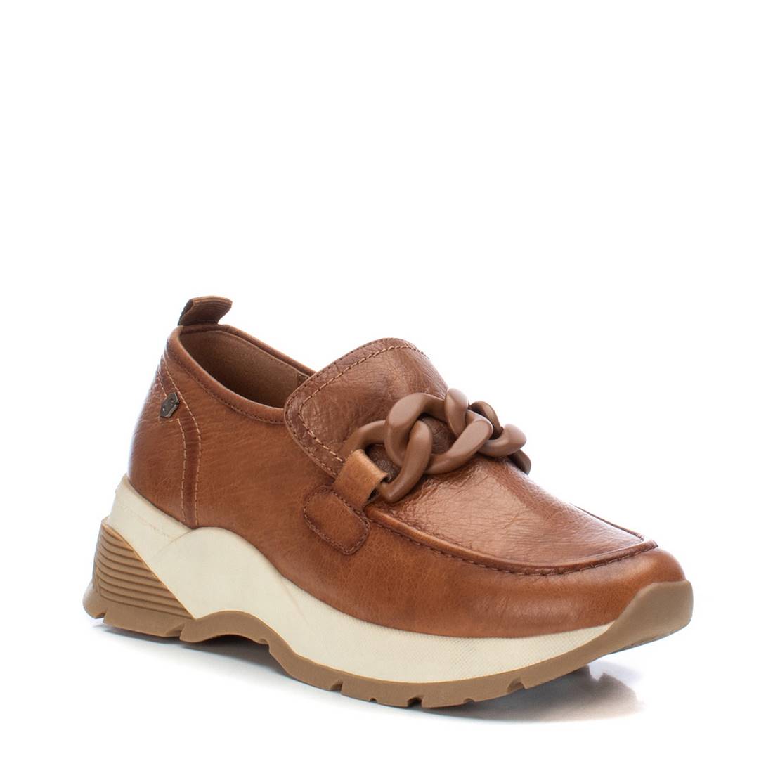Carmela 16118303 mocassin femme cuir marron chaîne
