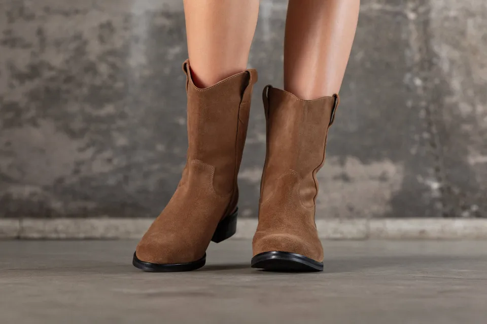 Coralie Masson Lucky bottes cuir camel 3,5 cm