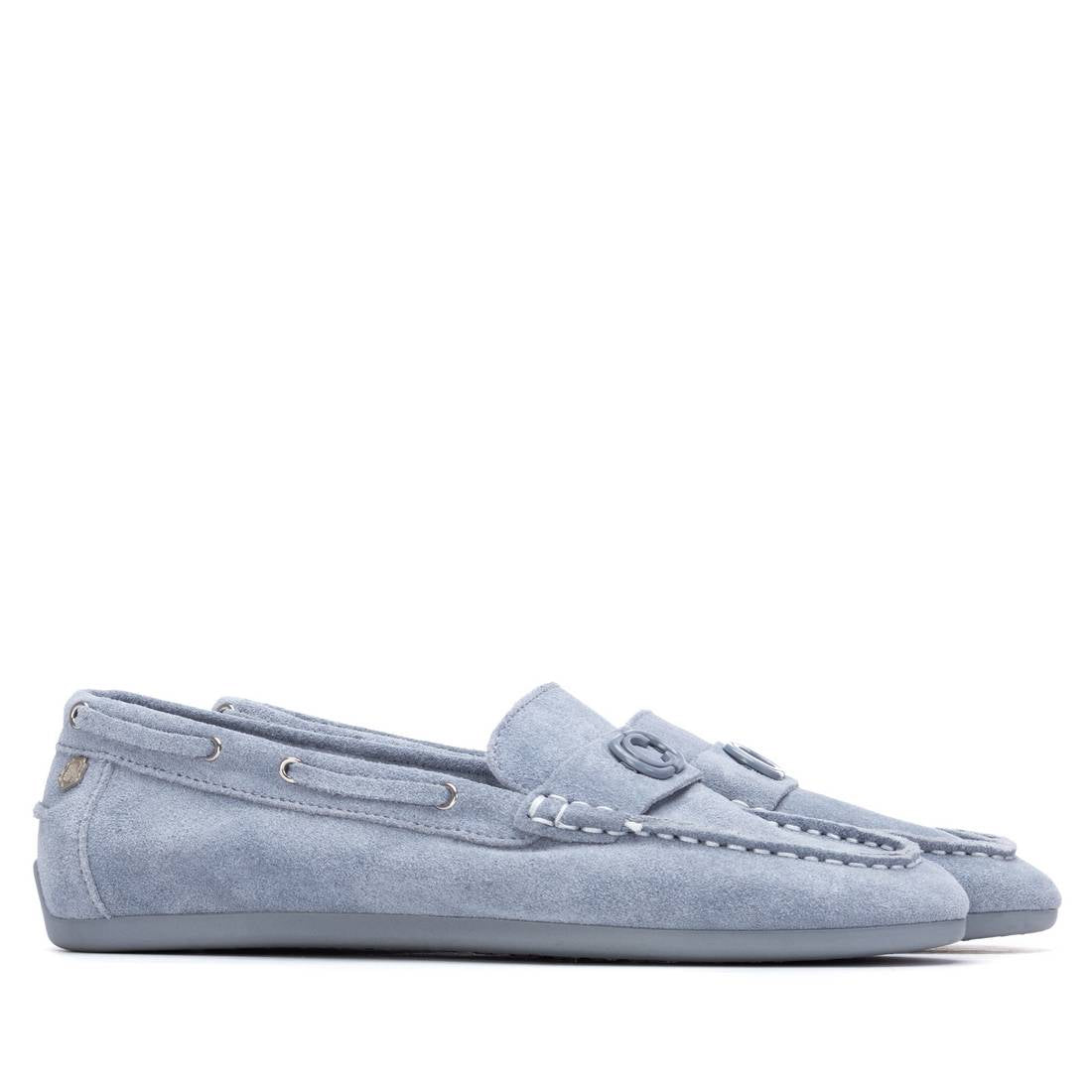 Carmela 16314304 mocassin femme bleu cuir suède