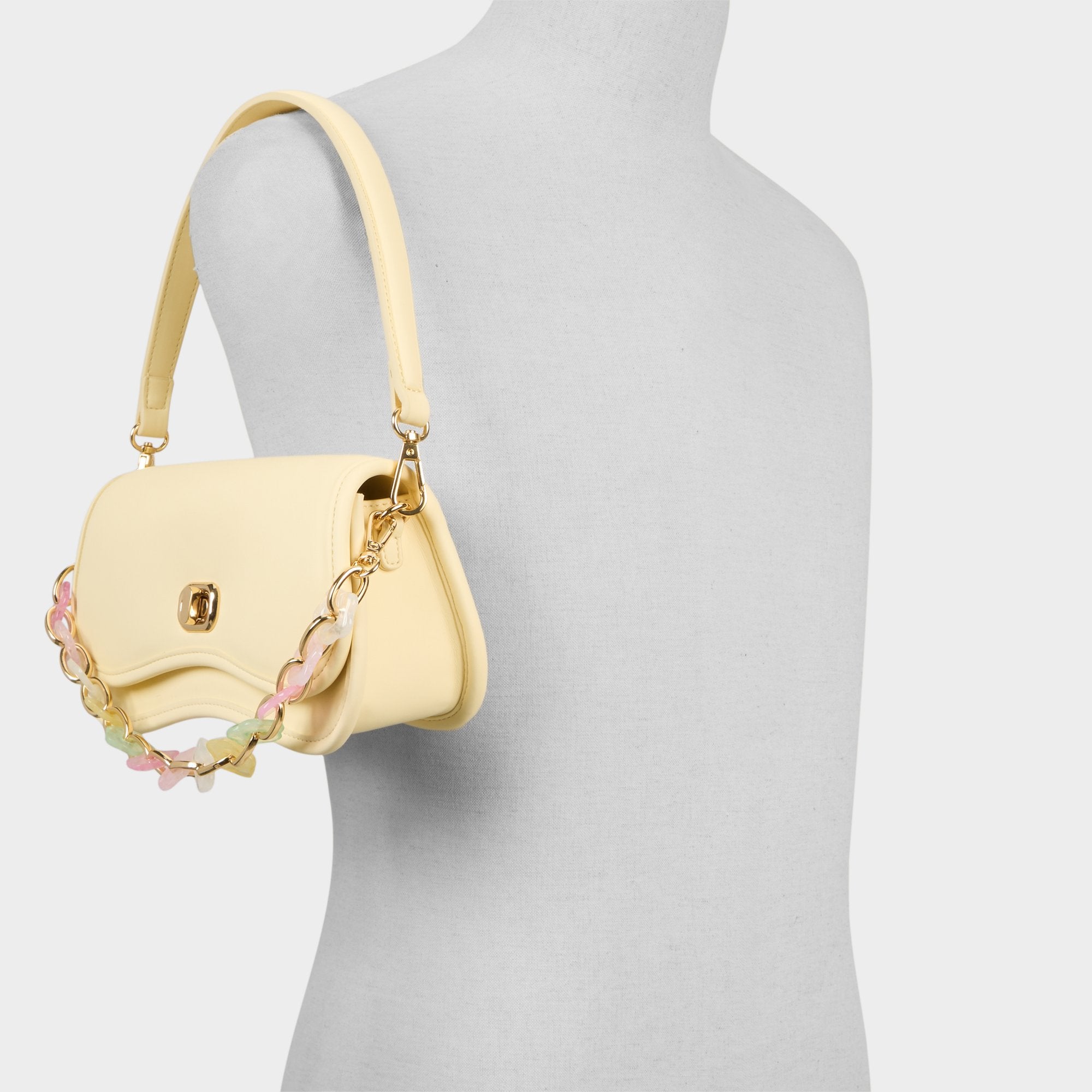 ALDO Clappertinaa sac bandoulière jaune chaîne