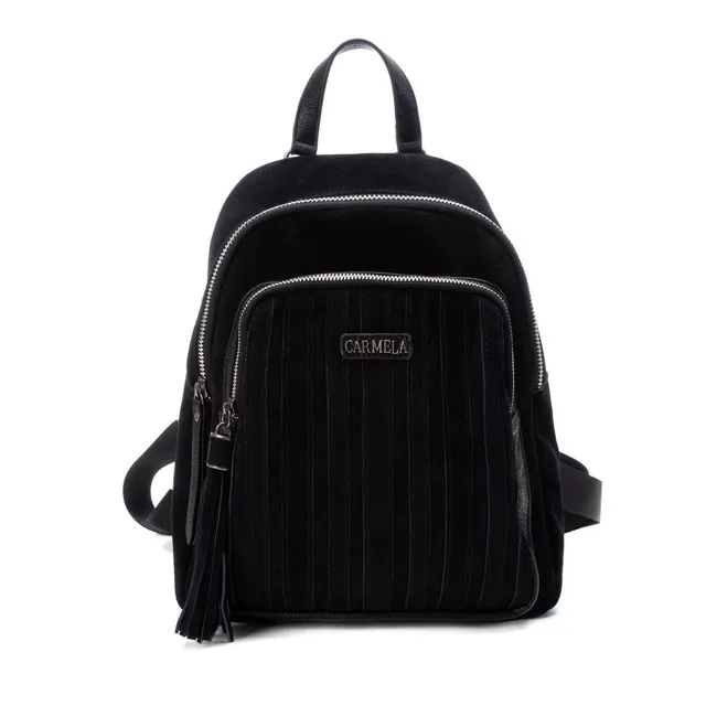 Carmela 18601001 sac à dos cuir noir franges