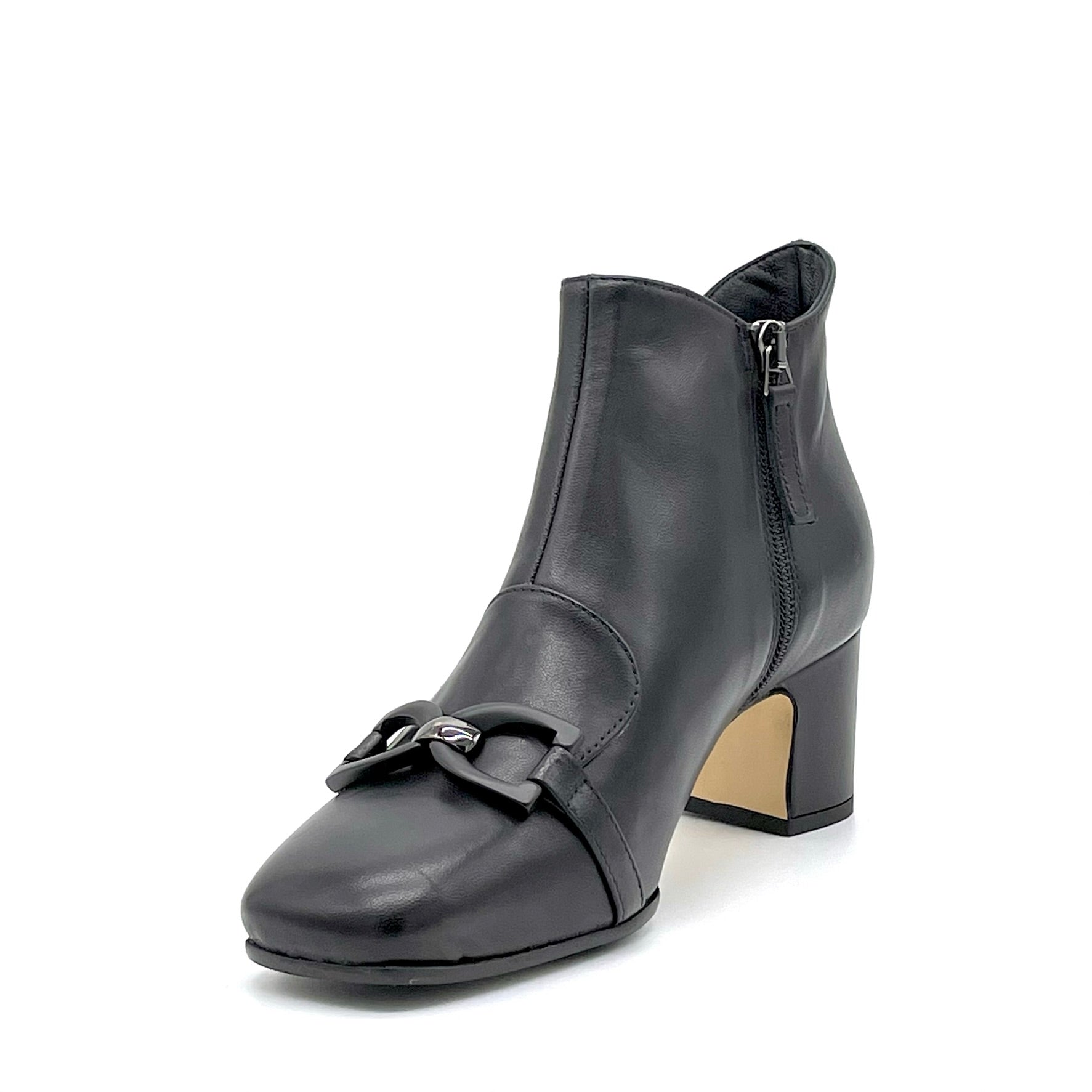 ELATA 74711 bottines cuir noir mors talon 5,5 cm