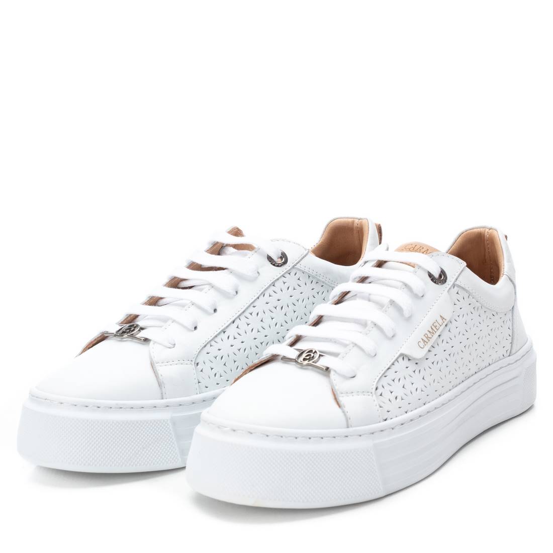 Carmela 16055804 basket cuir blanc ajouré