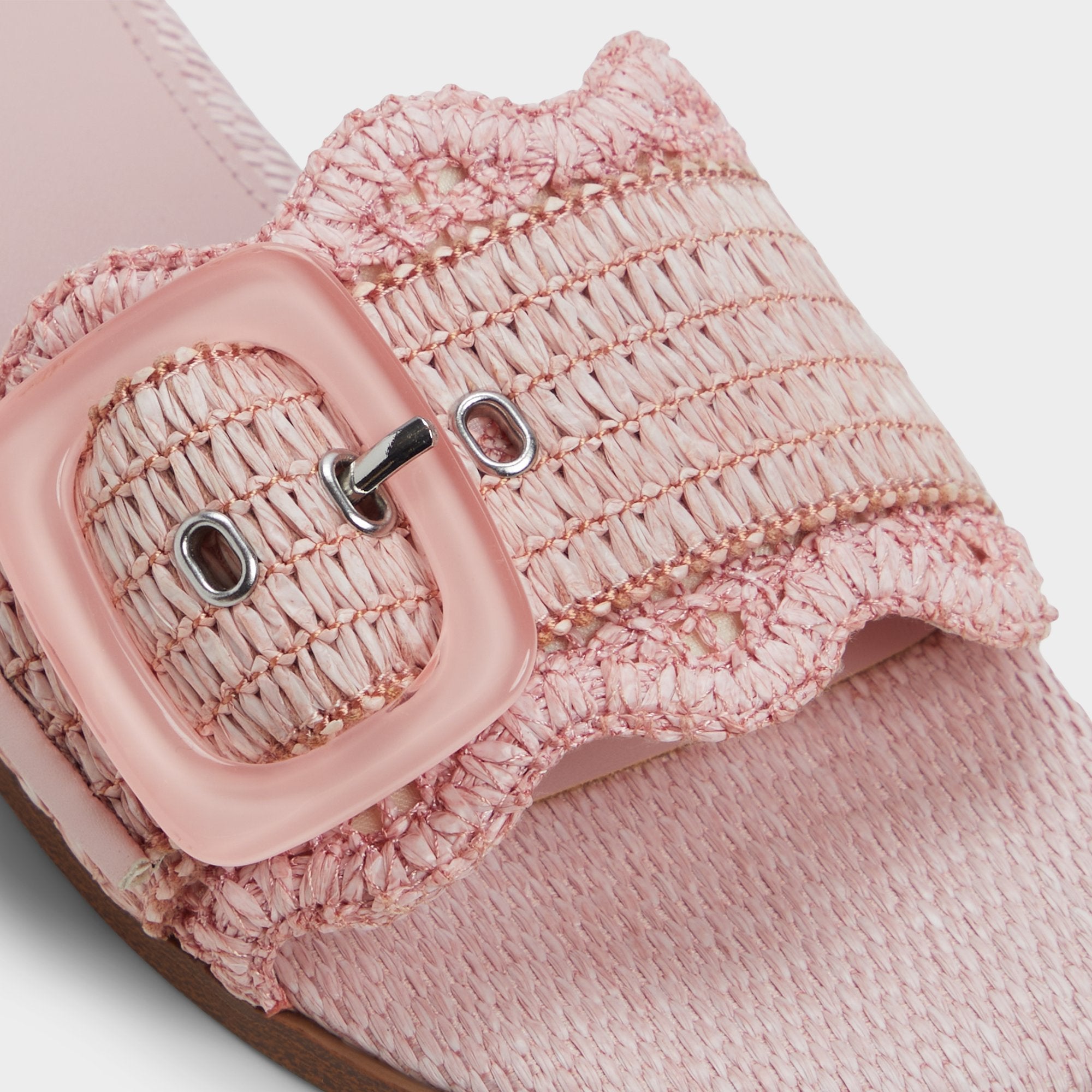 ALDO Wavysally mules rose raphia boucle