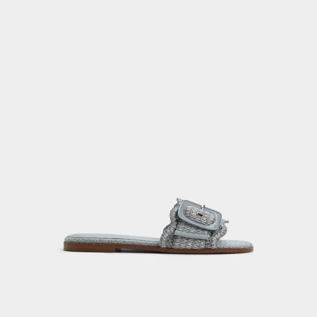 ALDO Wavysally mules raphia bleu ciel boucle