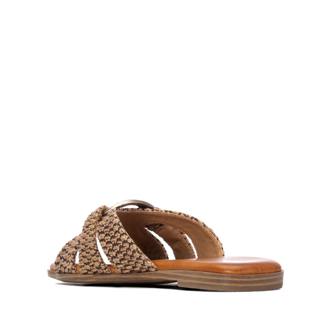 Carmela 16324903 sandales plates femme camel effet rafia