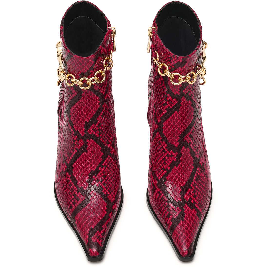 Steve Madden Link In bottine rouge serpent 5 cm