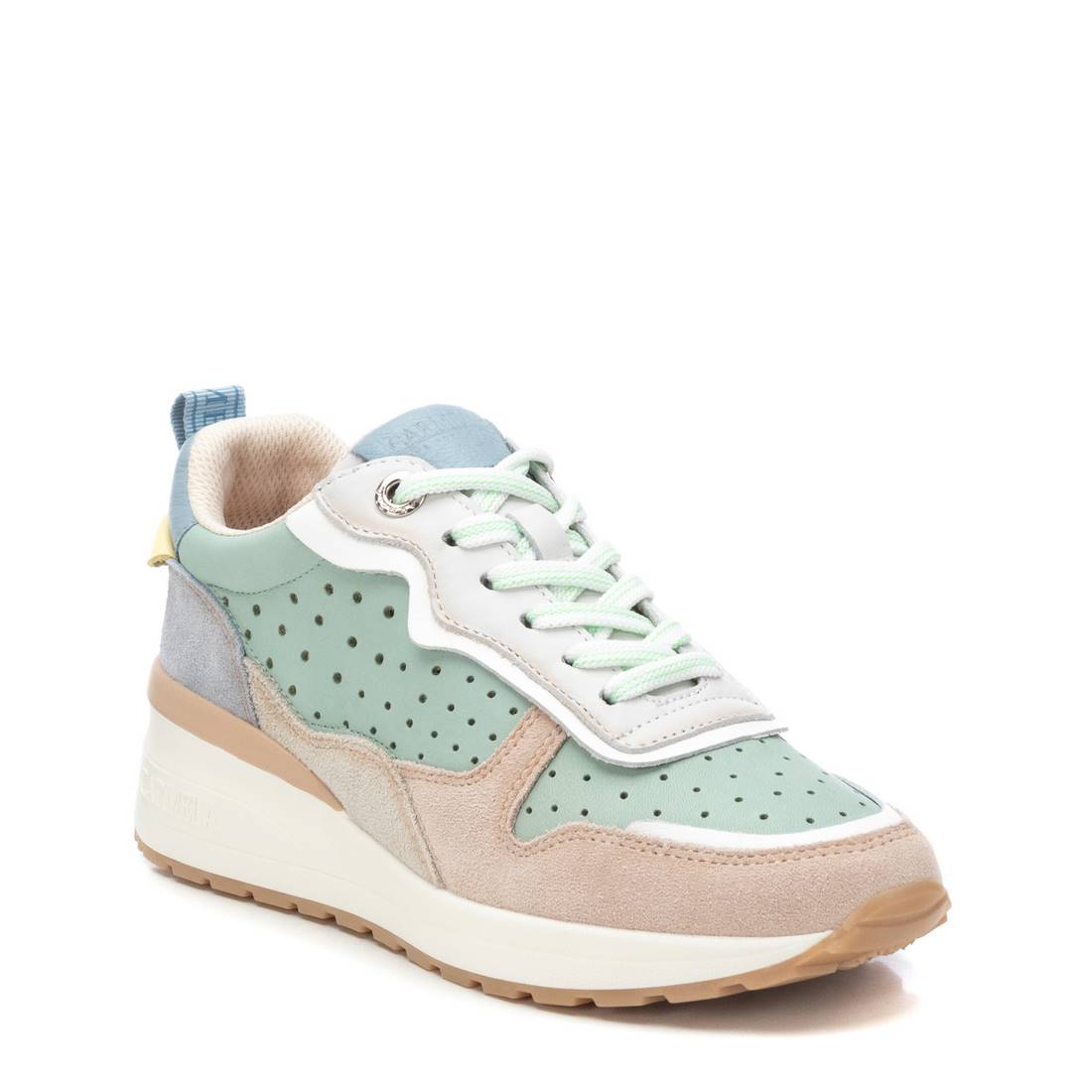 Carmela 162269 16226904 basket femme vert cuir