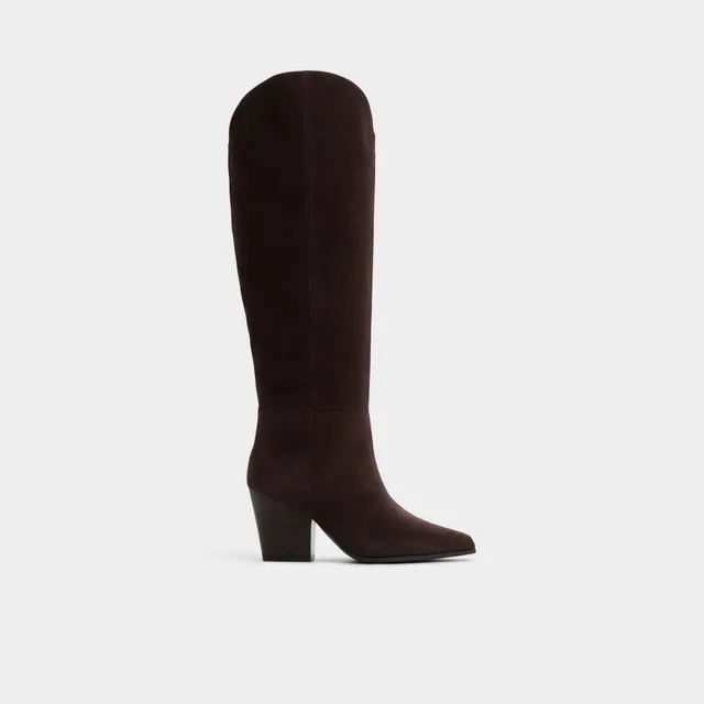 ALDO Kaely bottes hautes suède marron talon bloc