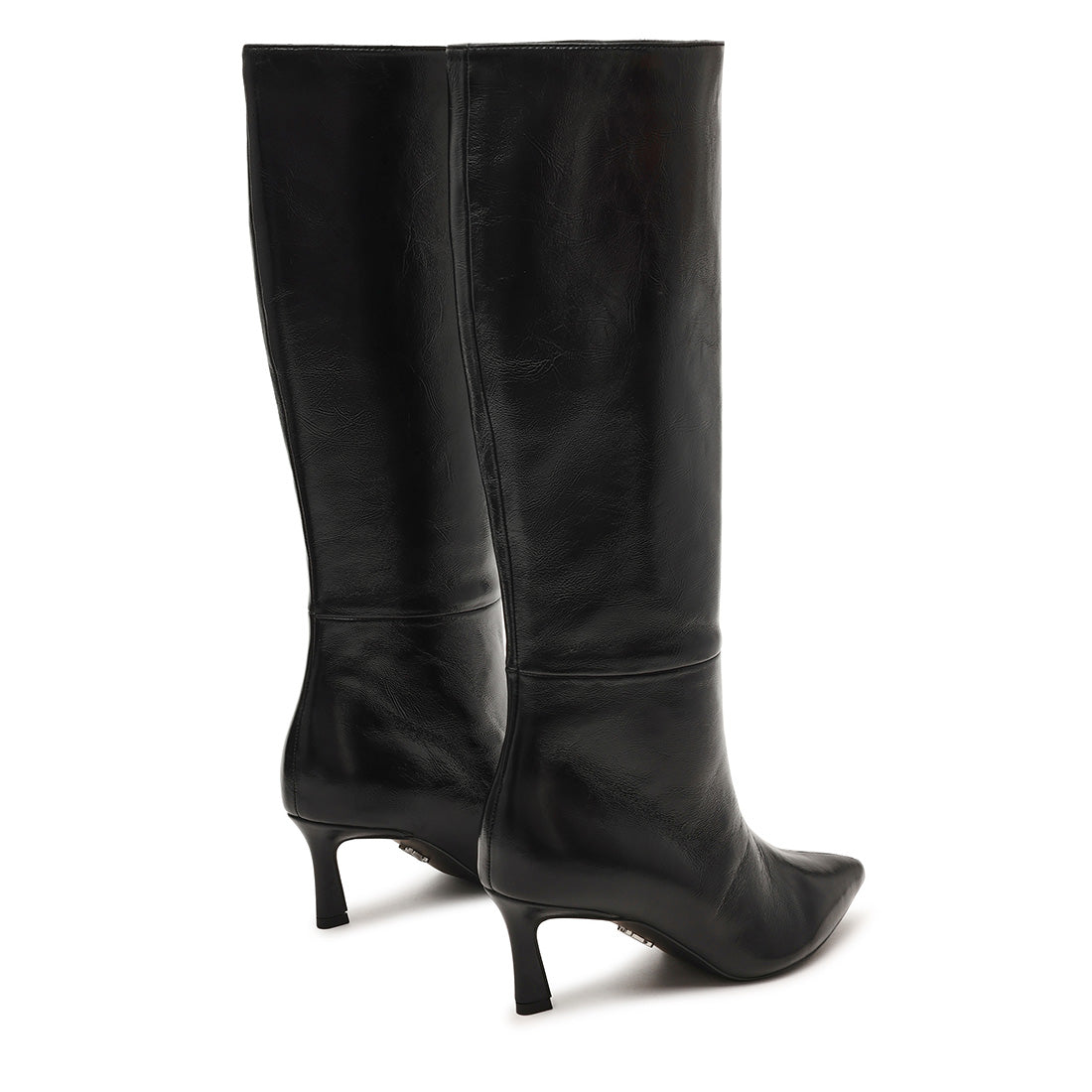Steve Madden Lavan botte haute cuir noir talon 6 cm