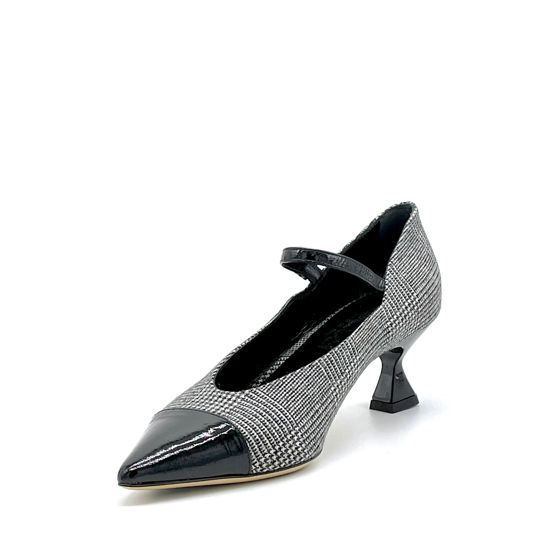 ELATA 55505 Mary Jane Prince-de-Galles noir talon 5,5 cm