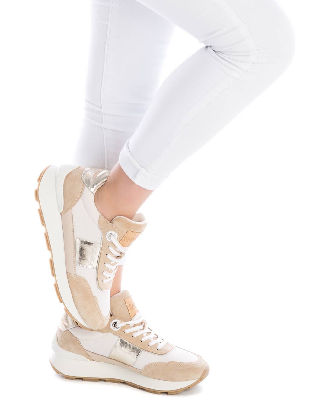 Carmela 16056006 basket femme or cuir lacets
