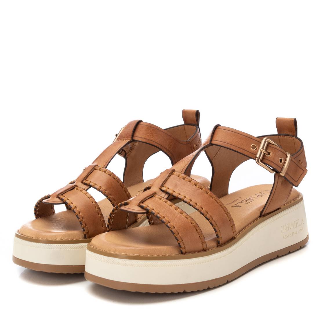 Carmela 16224602 sandale cuir camel boucle