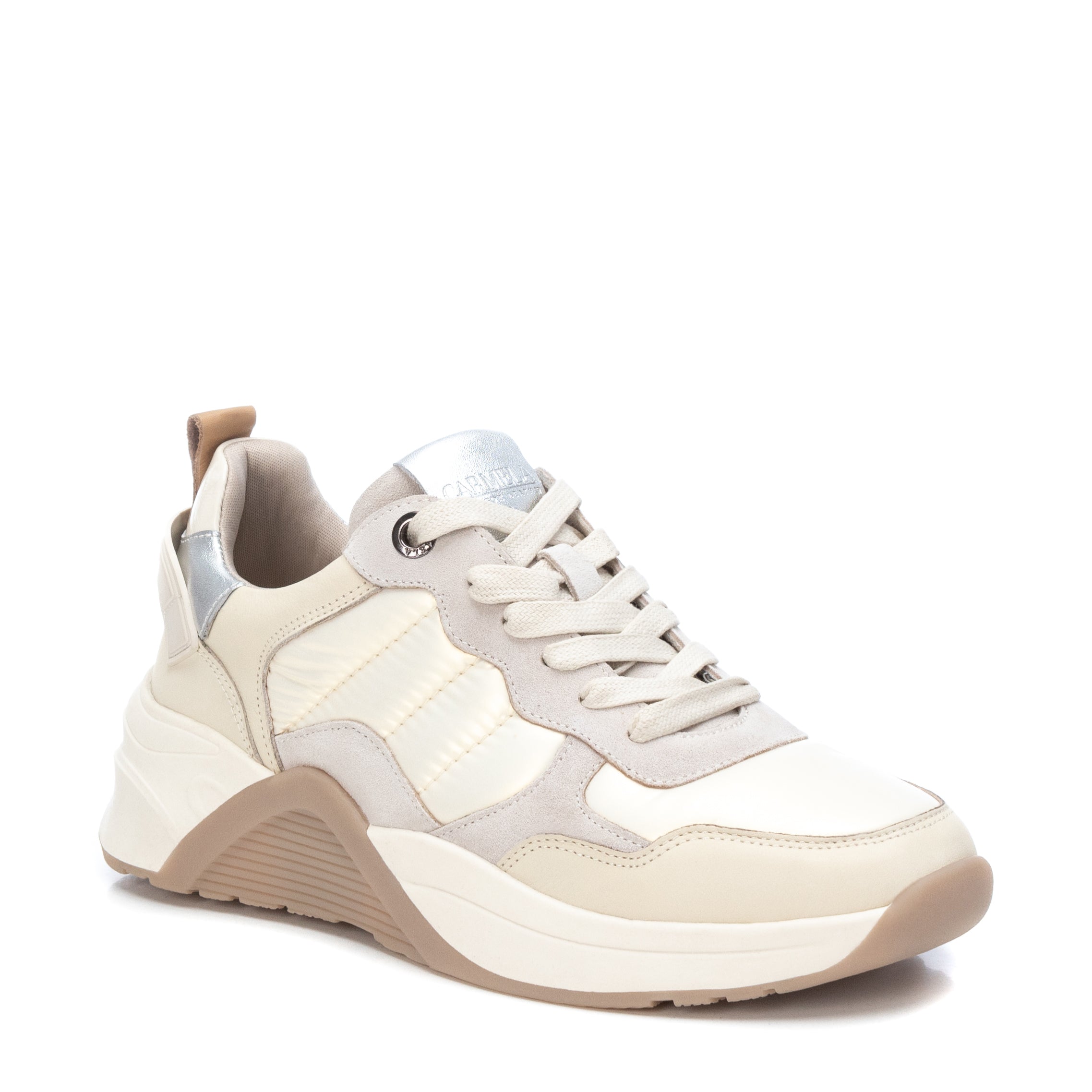 Carmela 16015402 baskets blanches cuir semelle epaisse