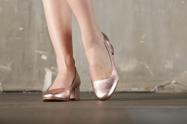 Coralie Masson Louise escarpins cuir rose gold 5 cm