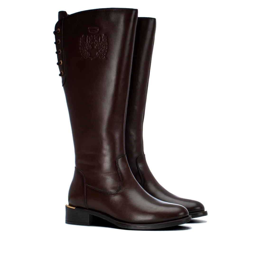 Carmela 16401003 bottes femme marron cuir talon bas