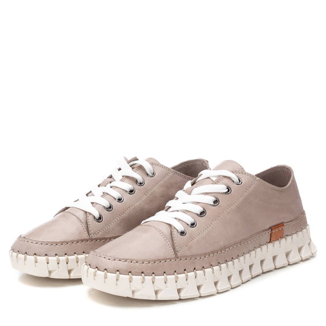 Carmela 16206706 baskets cuir taupe lacets