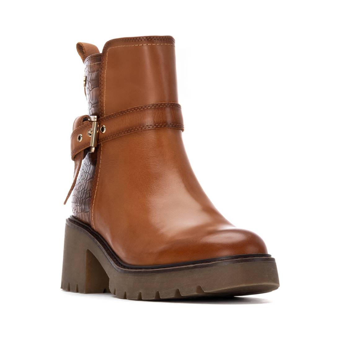 Carmela 16256501 bottine cuir camel à talon moyen