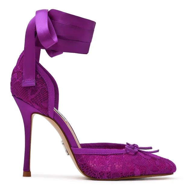 Steve Madden Larina Escarpins Dentelle Violette Talon 10 cm