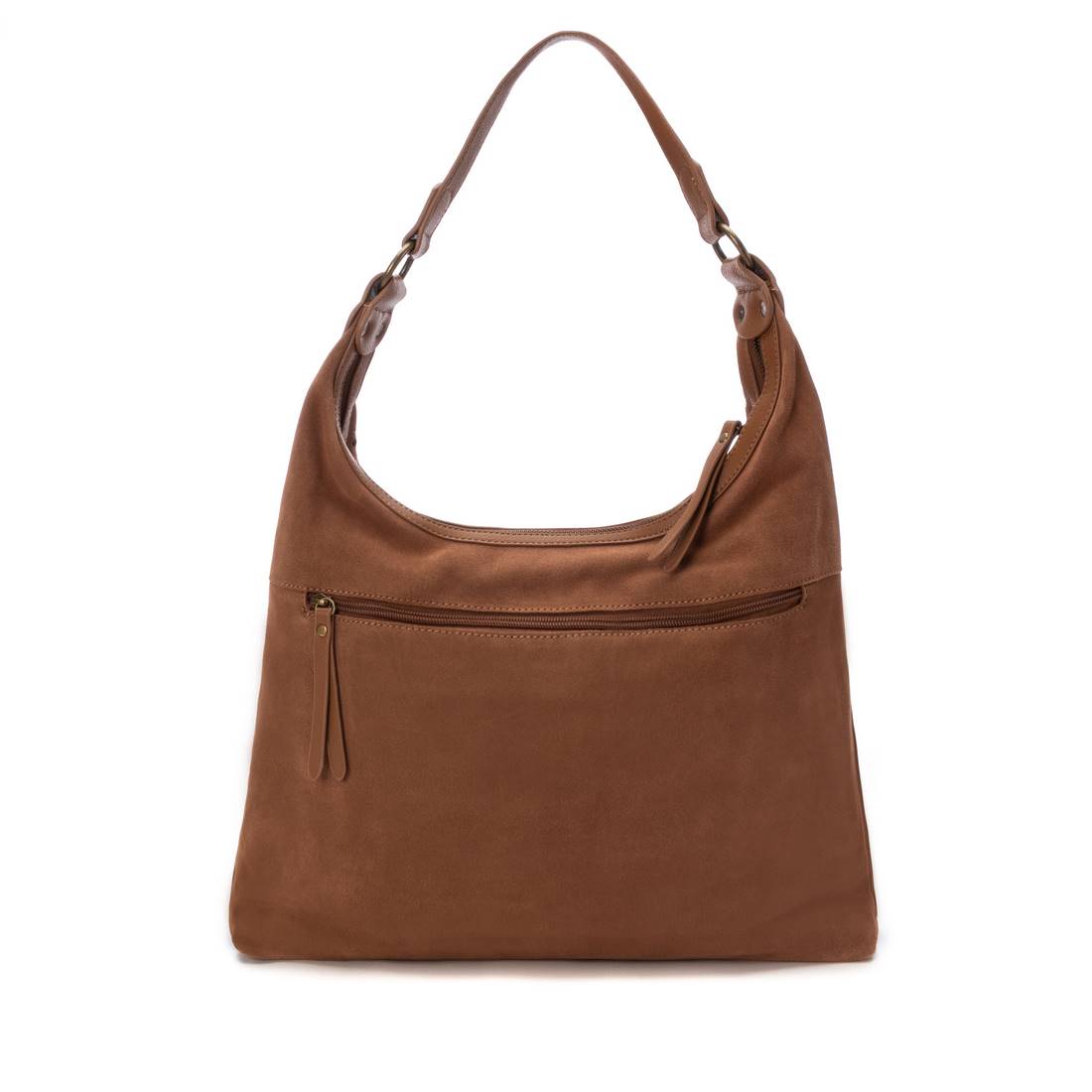 Carmela 18603901 sac épaule marron daim clouté 39 cm