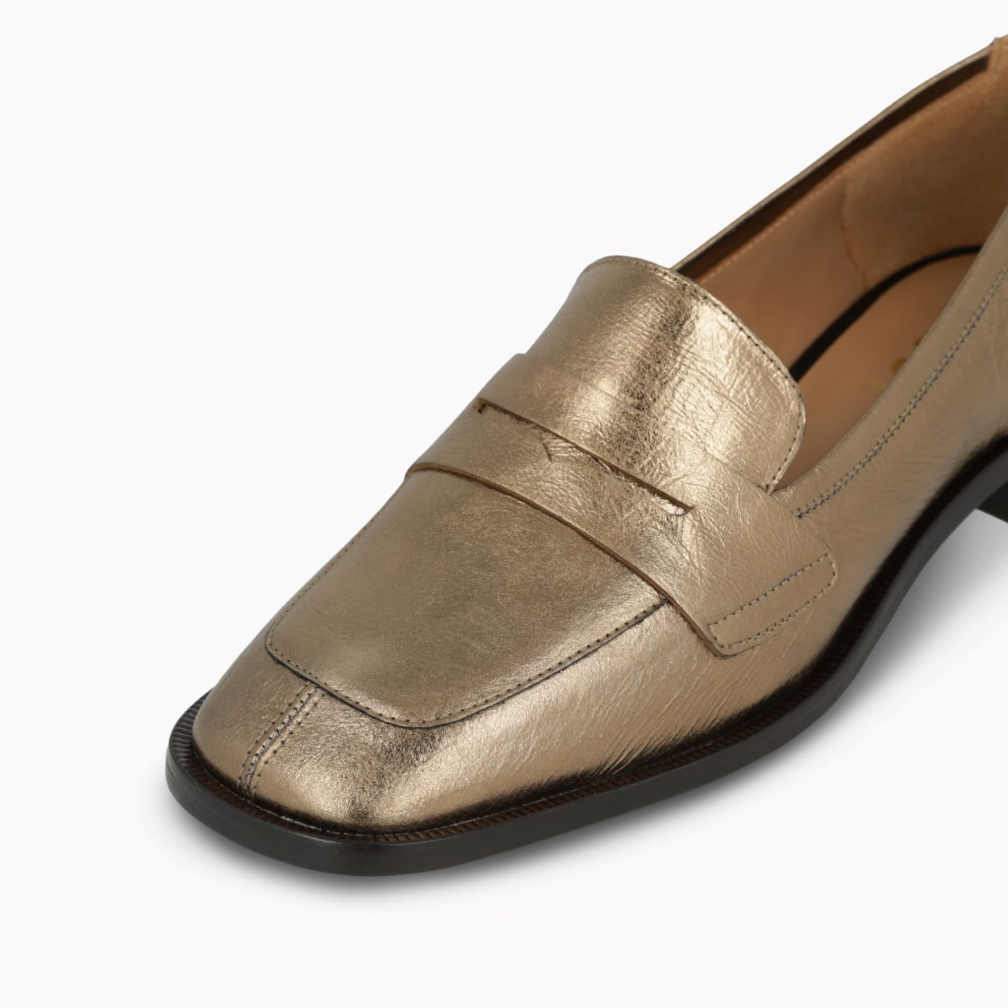 LODI BERECO mocassins dorés cuir métallisé