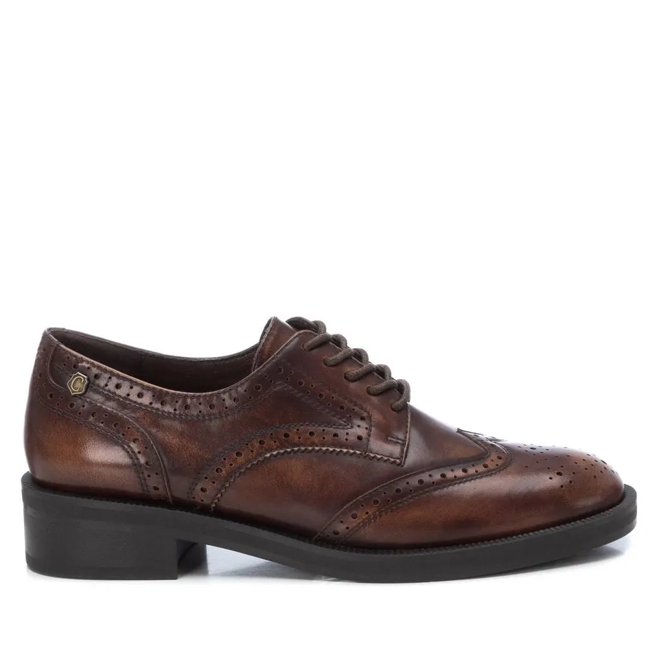 Carmela 16196401 derby femme marron cuir plat