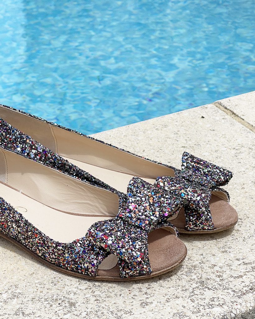 Dessine Moi Un Soulier ballerine ouverte glitter multicolore cuir