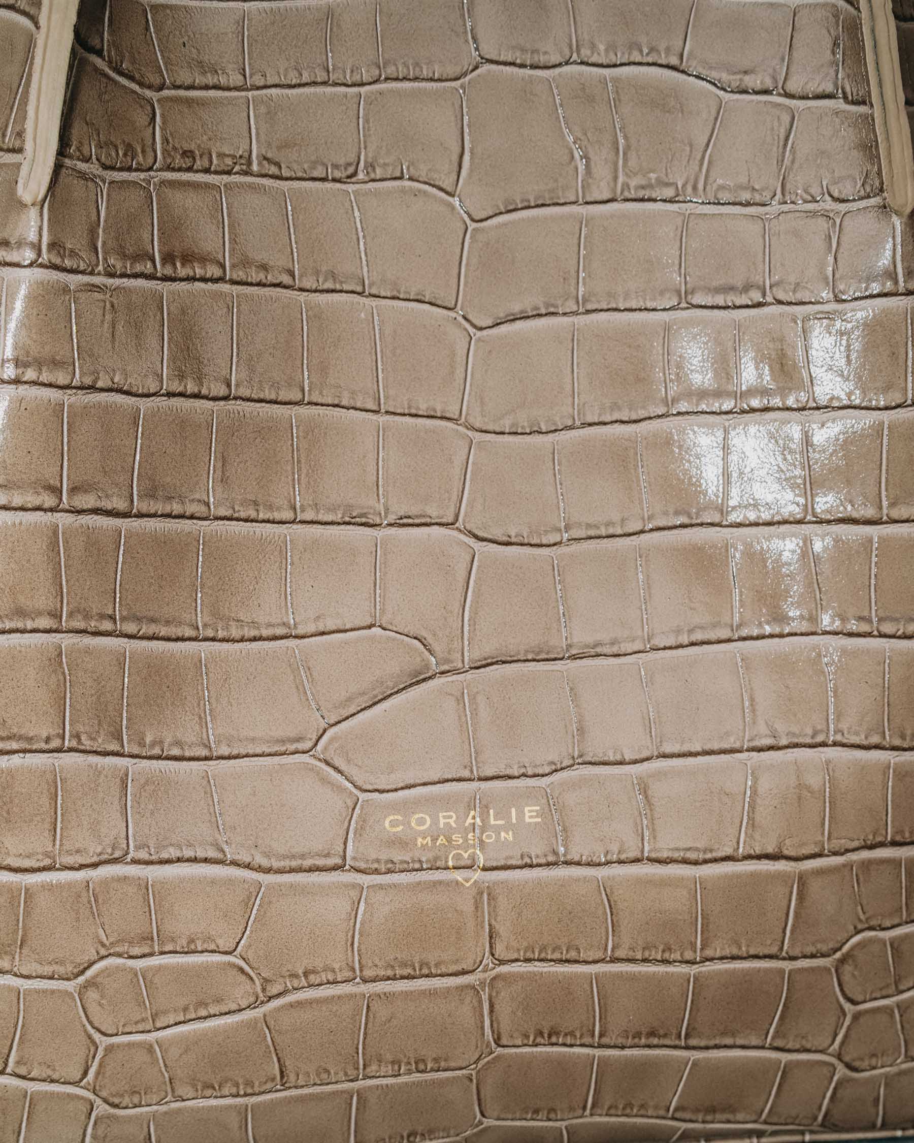 Coralie Masson Malcolm sac cabas cuir taupe croco