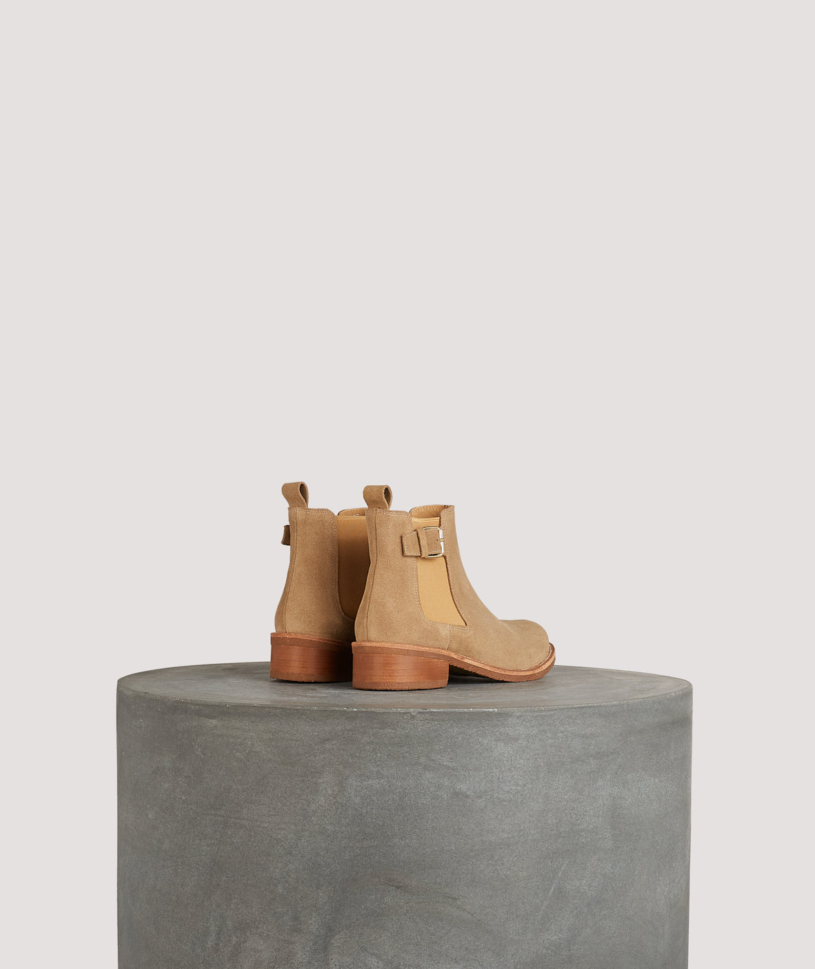 Tila March Elastique bottine beige cuir petit talon