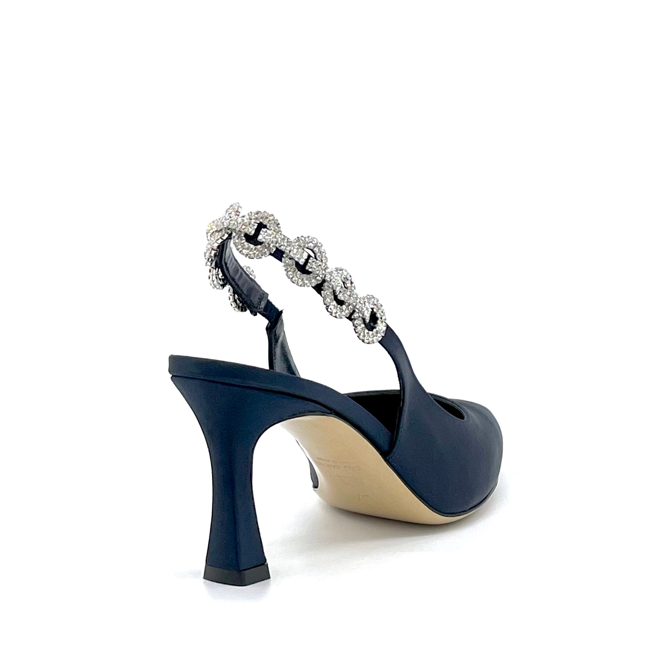 Elata 13152 slingback satin bleu 37 talon 7,5 cm