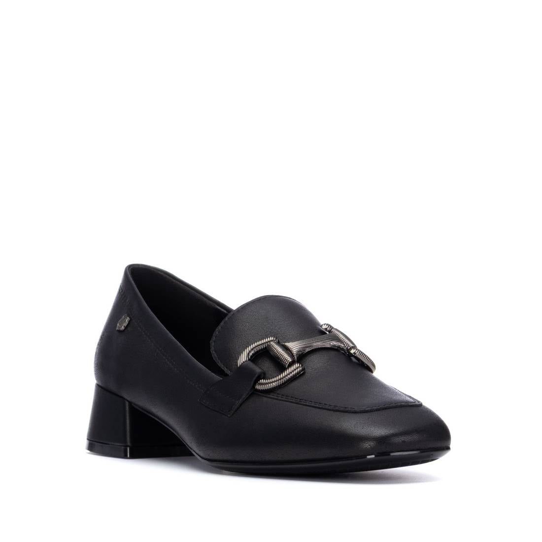 Carmela 16253905 mocassins femme noirs cuir chaîne