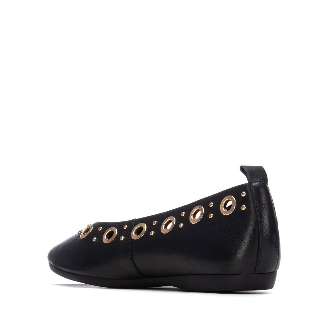 Carmela 16330501 ballerines cuir noir entrelacé plat