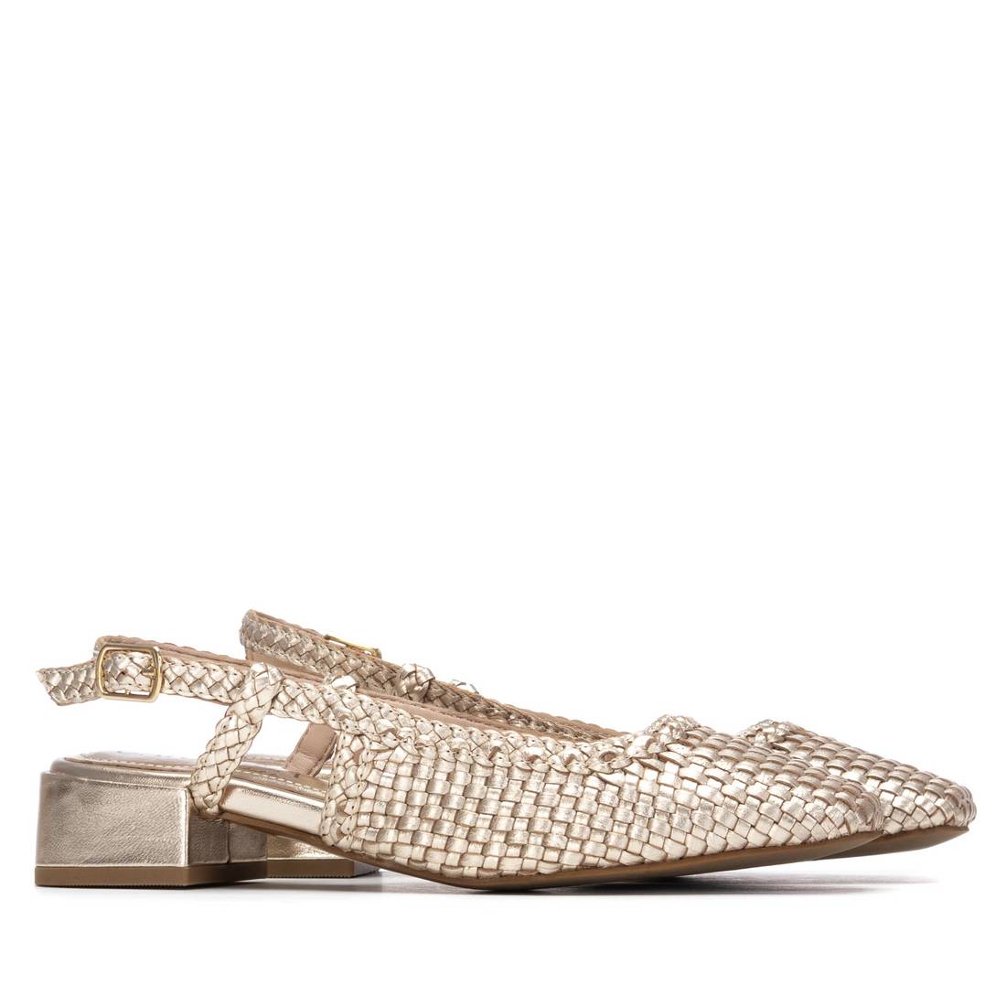 Carmela 16329703 ballerines femme doré cuir tressé
