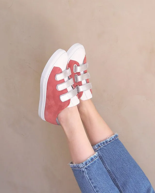 Dessine Moi Un Soulier basket scratch velours rose thé argent