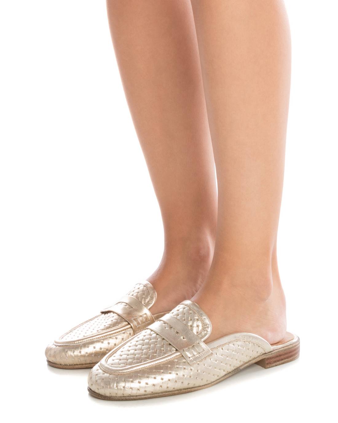 Carmela 16155905 sabot cuir doré tressé