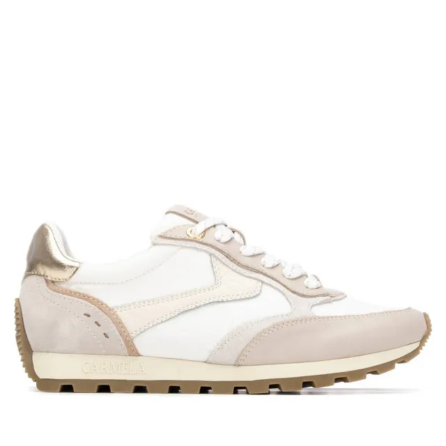 Carmela 16311401 baskets femme beige cuir à lacets