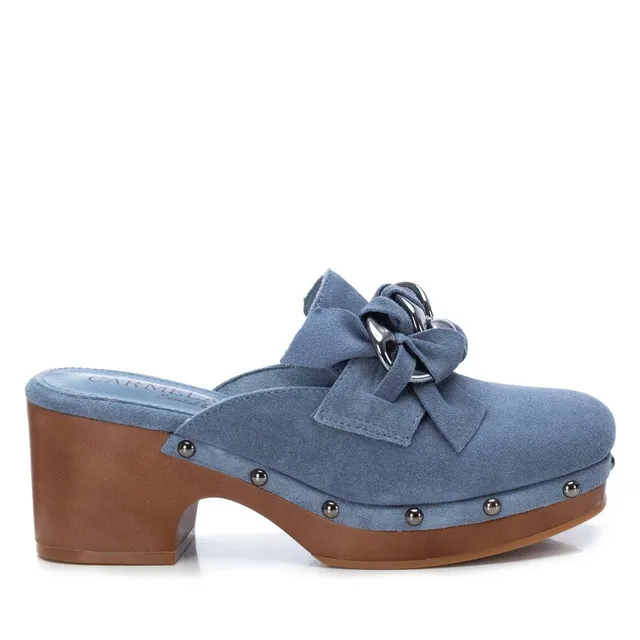 Carmela 16046906 sabots suède bleu talon 5 cm
