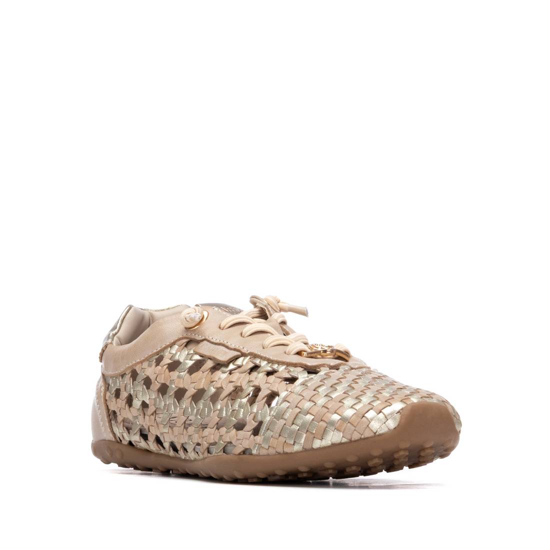 Carmela 16325901 baskets cuir tressé beige