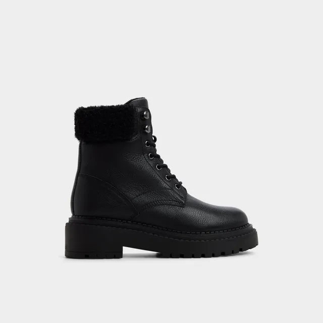 ALDO Lewellen bottines combat cuir fourrure crantée