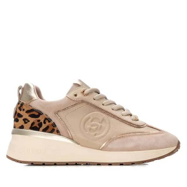 Carmela 16244102 basket cuir beige lacets plat