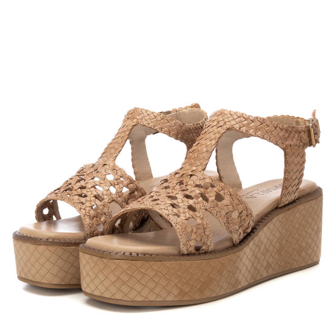 Carmela 16223102 sandale compensée cuir beige talon 6 cm