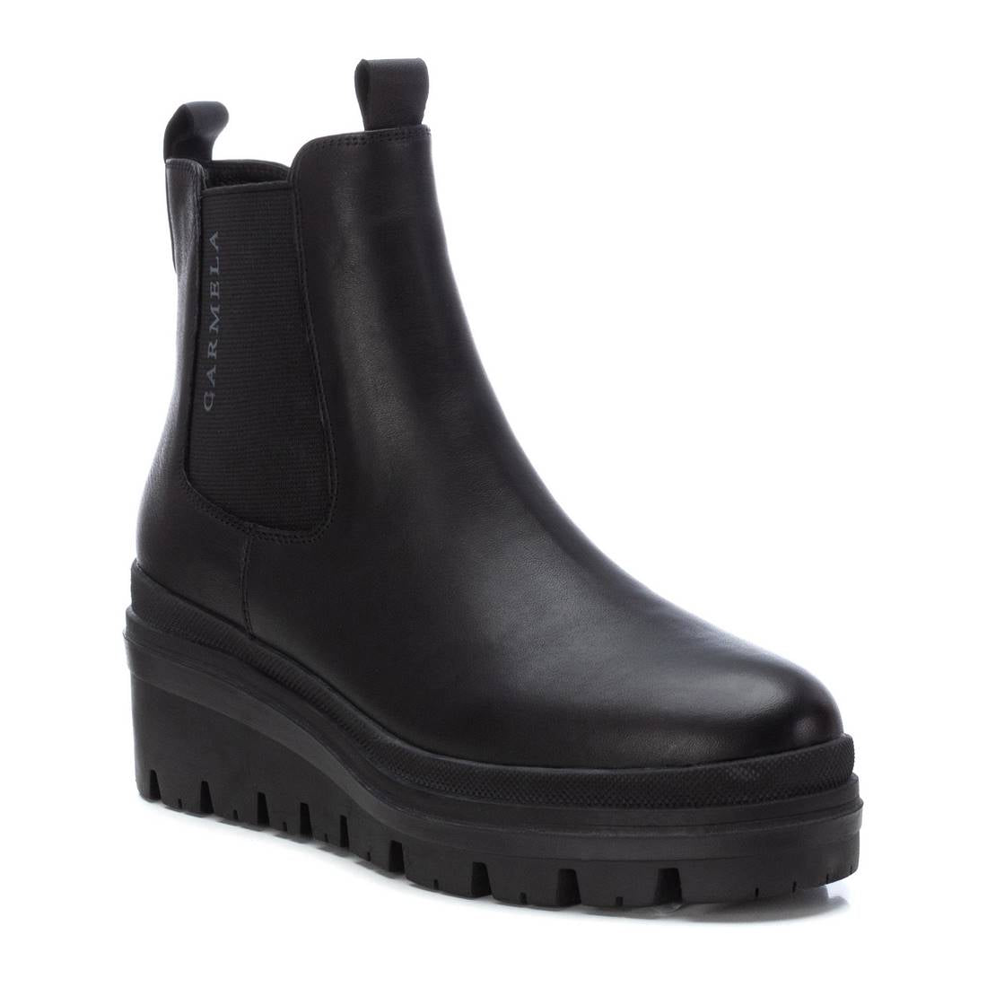 Carmela 16019101 bottines chelsea cuir noir compensé