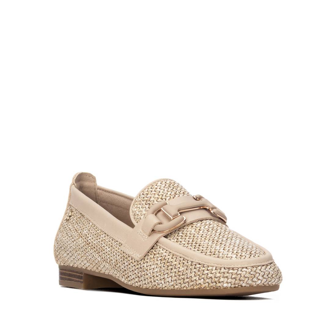Carmela 16321902 mocassin plat beige tressé