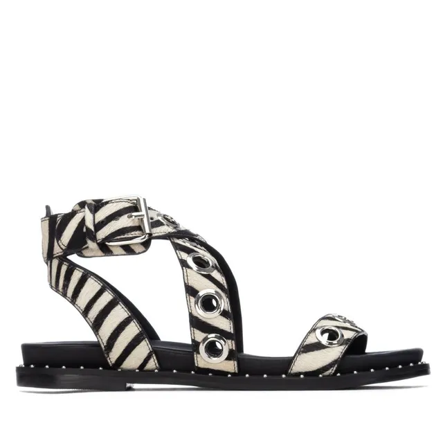 Carmela 16238906 sandale cuir zèbre talon plat