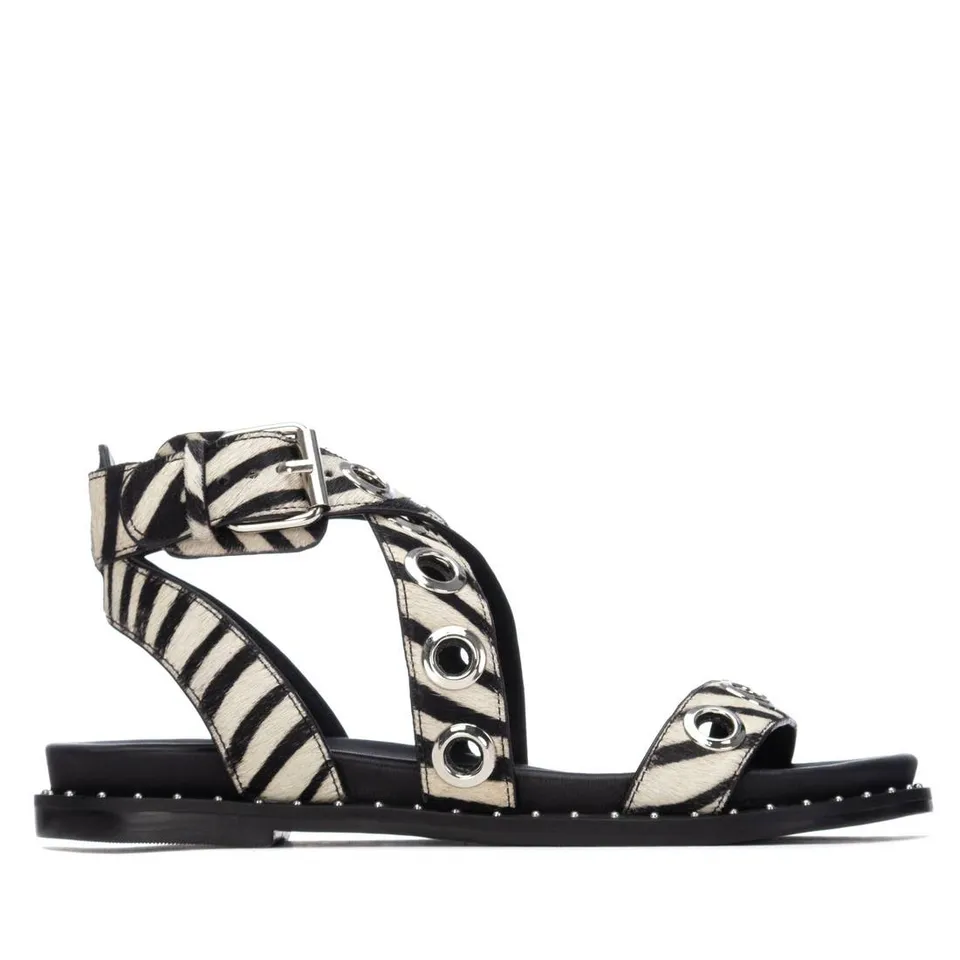 Carmela 16238906 sandale cuir zèbre talon plat
