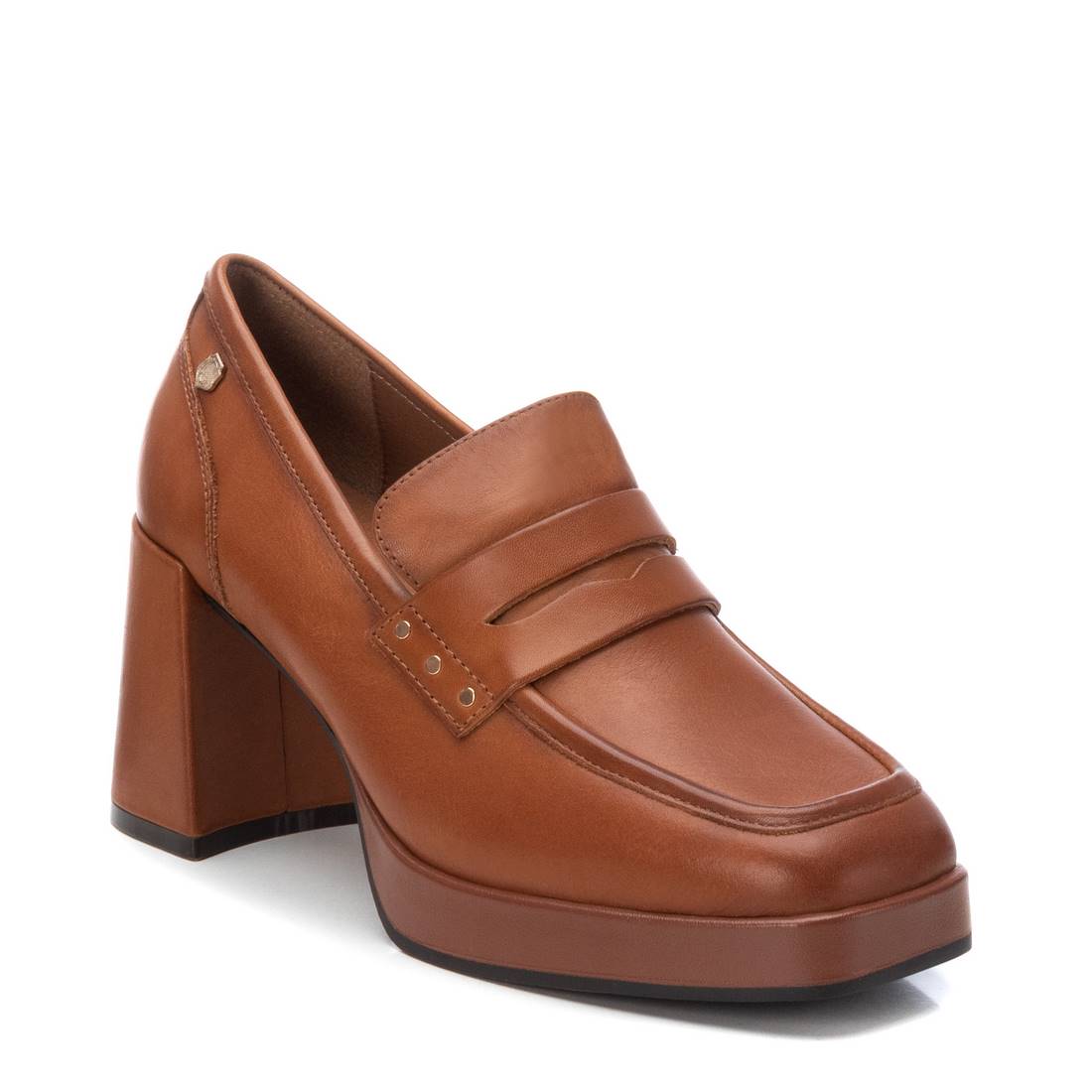 Carmela 16184702 mocassin cuir marron talon moyen