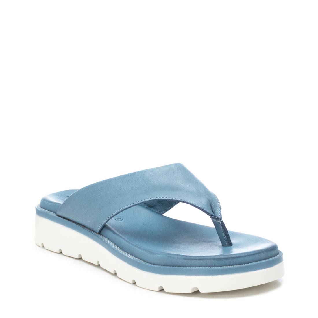 Carmela 16082802 sandale bleu cuir plate
