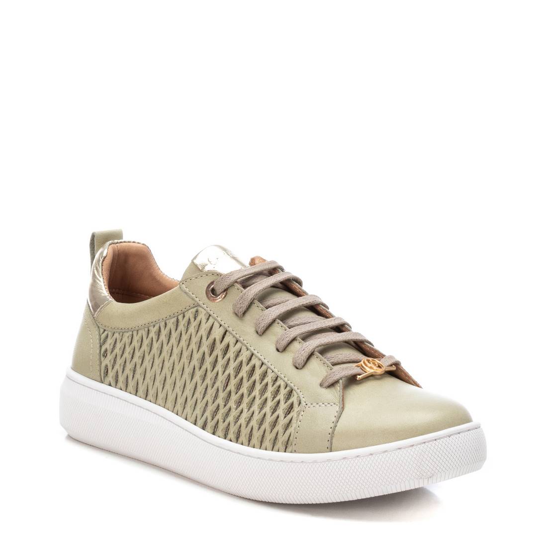 Carmela 16079703 basket cuir vert talon plat