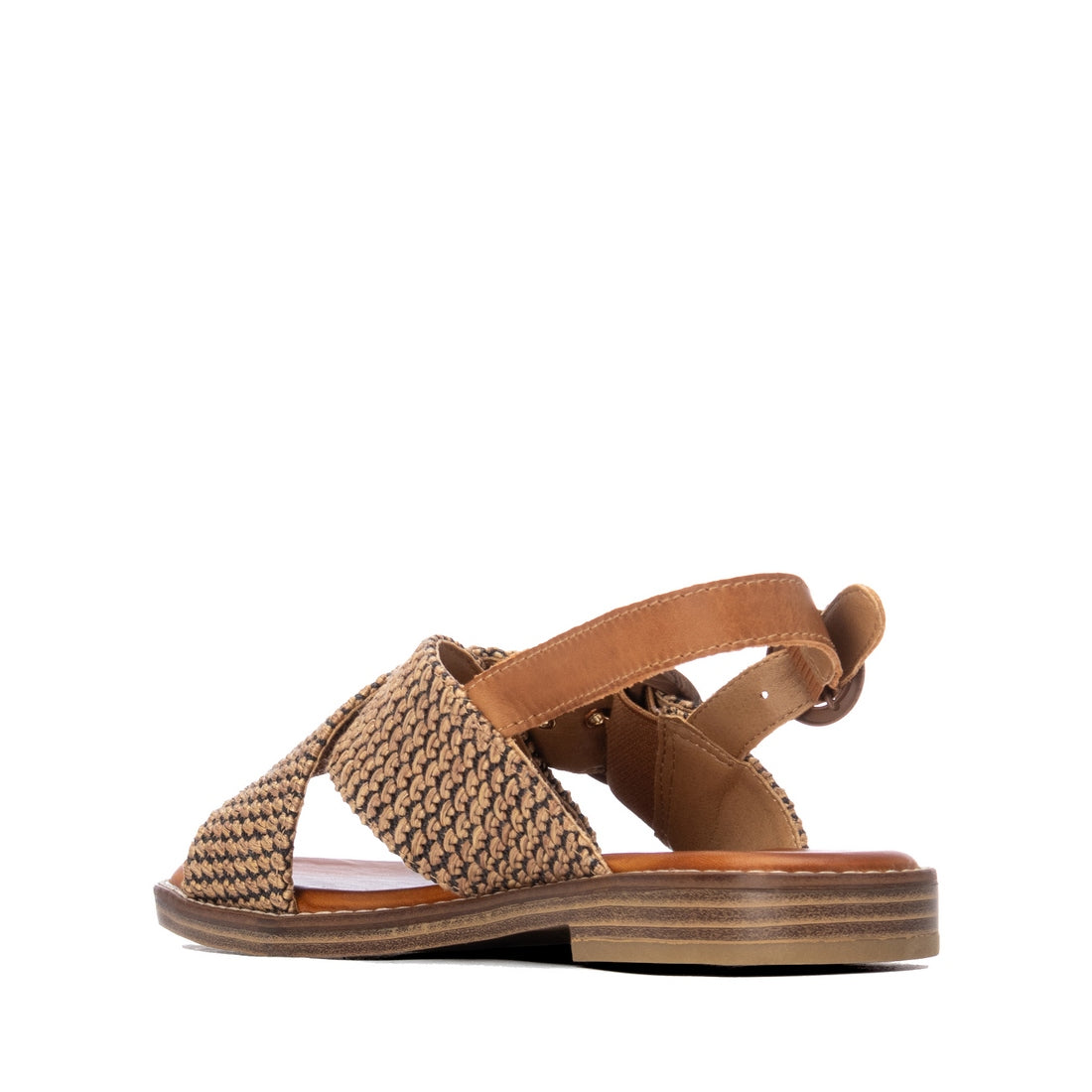 Carmela 16316003 sandales femme camel rafia plates